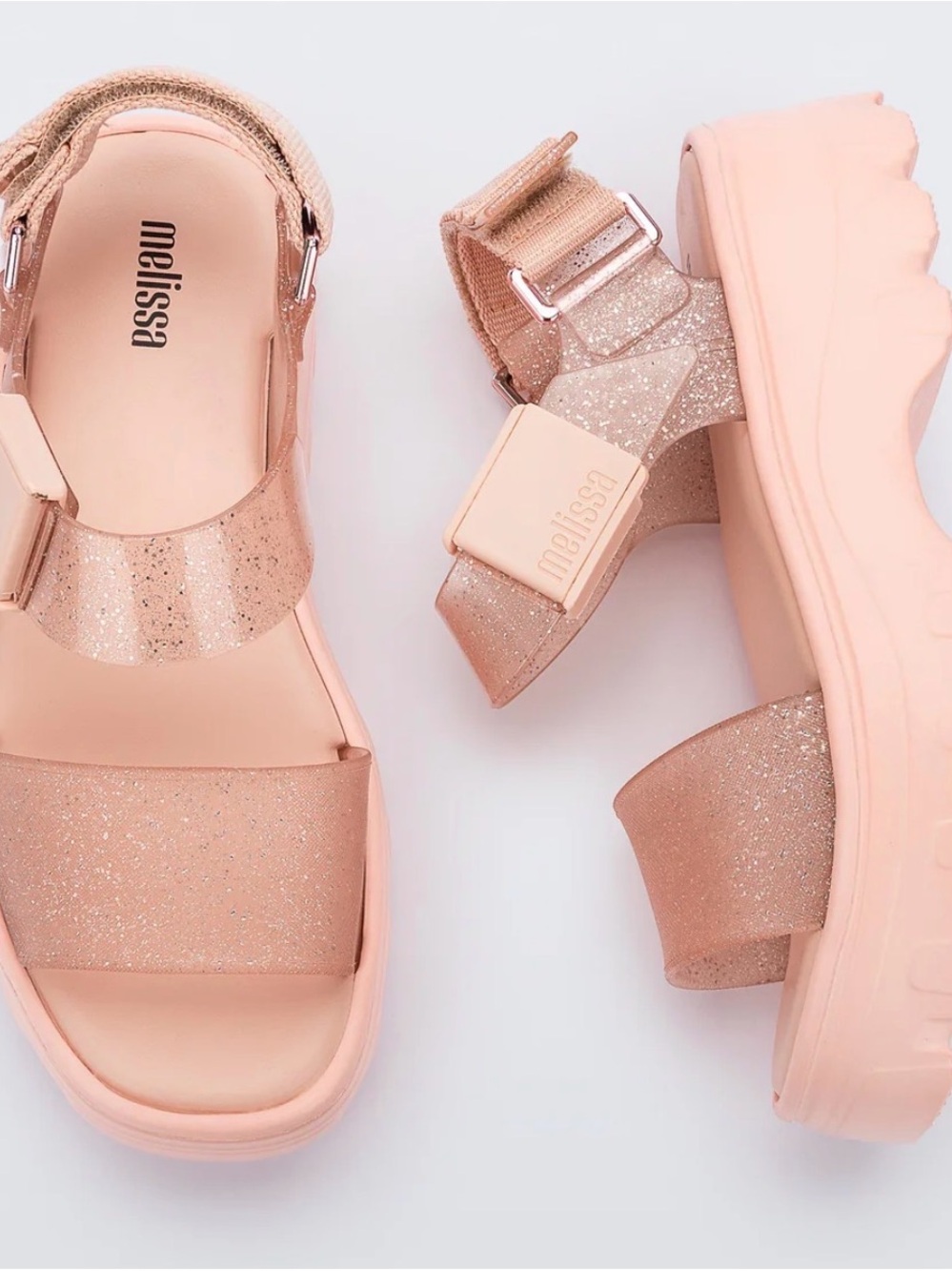 Melissa Peach Glitter Platform Sandal - Picture 3 of 5